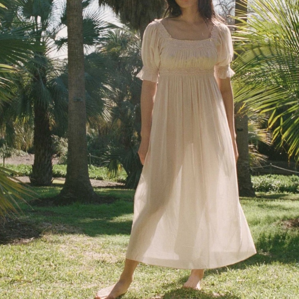 Doen Eclipse Nightgown Organic Cotton In Blush Size XXS